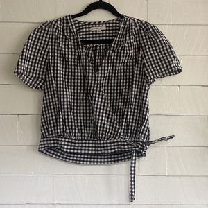 Madewell Gingham wrap top size S